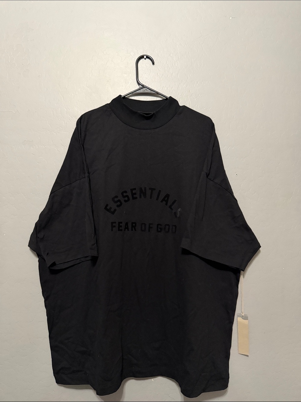 Fear of God Essentials Black Oversized Tee with Subtle Logo